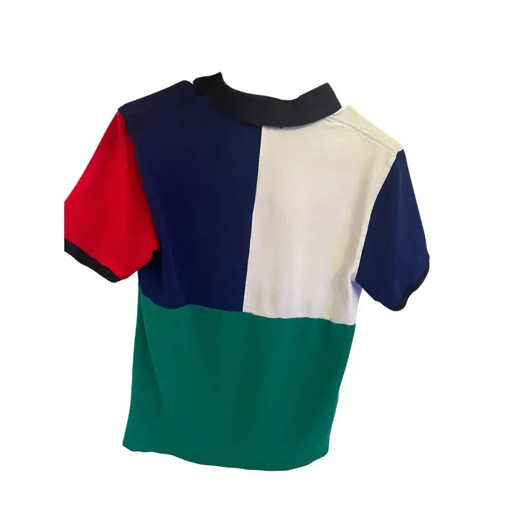 POLO RALPH LAUREN Boy’s L Preppy Colorblock Big Pony Colorful Cotton Polo Shirt